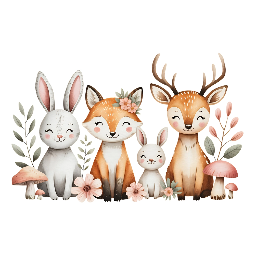 muursticker babykamer schattige dieren