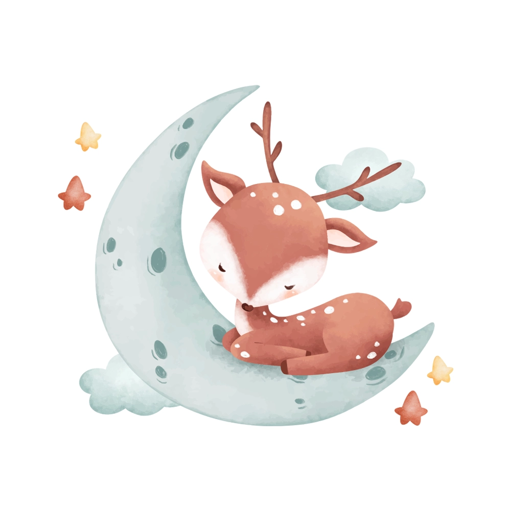 Muursticker Hertje met Maan