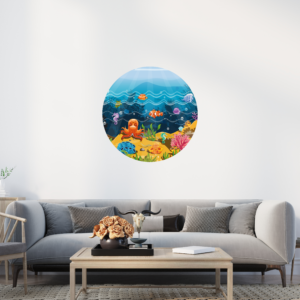 Muurcirkel Sticker onderzee figuren
