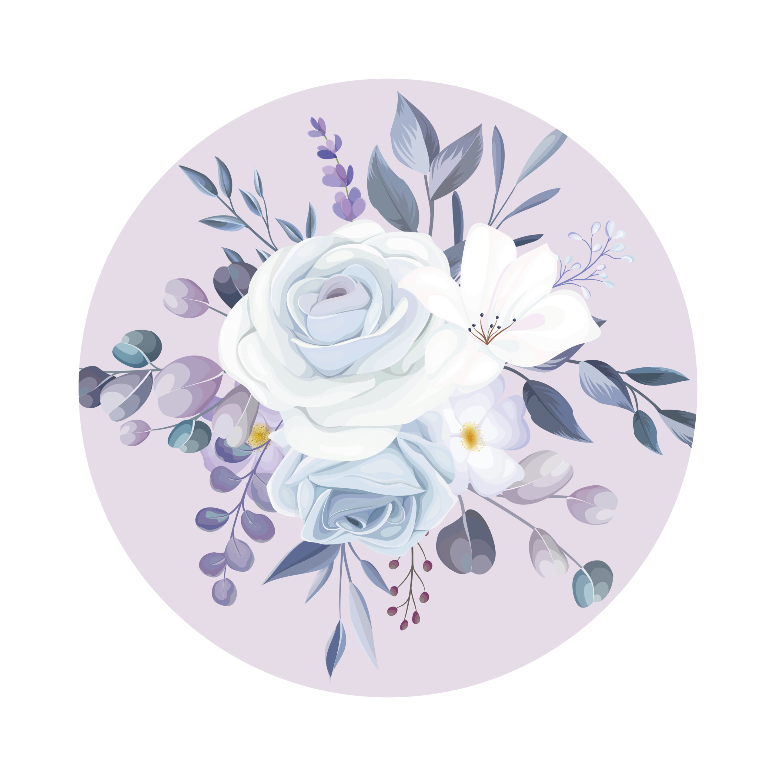 Muurcirkel Sticker - Boeket